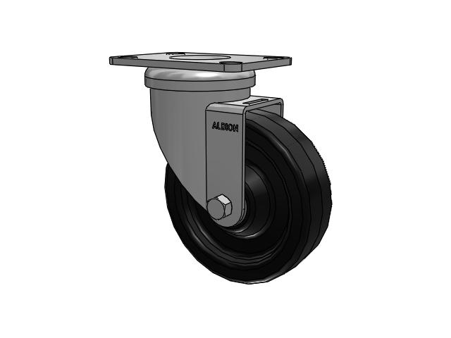 16XS06201S 6" x 2" Albion Swivel Plate Caster TPR Wheel 600 lbs Capacity 