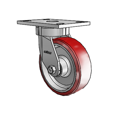 4" x 2" Swivel Plate Caster Polyurethane Wheel Roller Bearing. TP 4x4-1/2 
