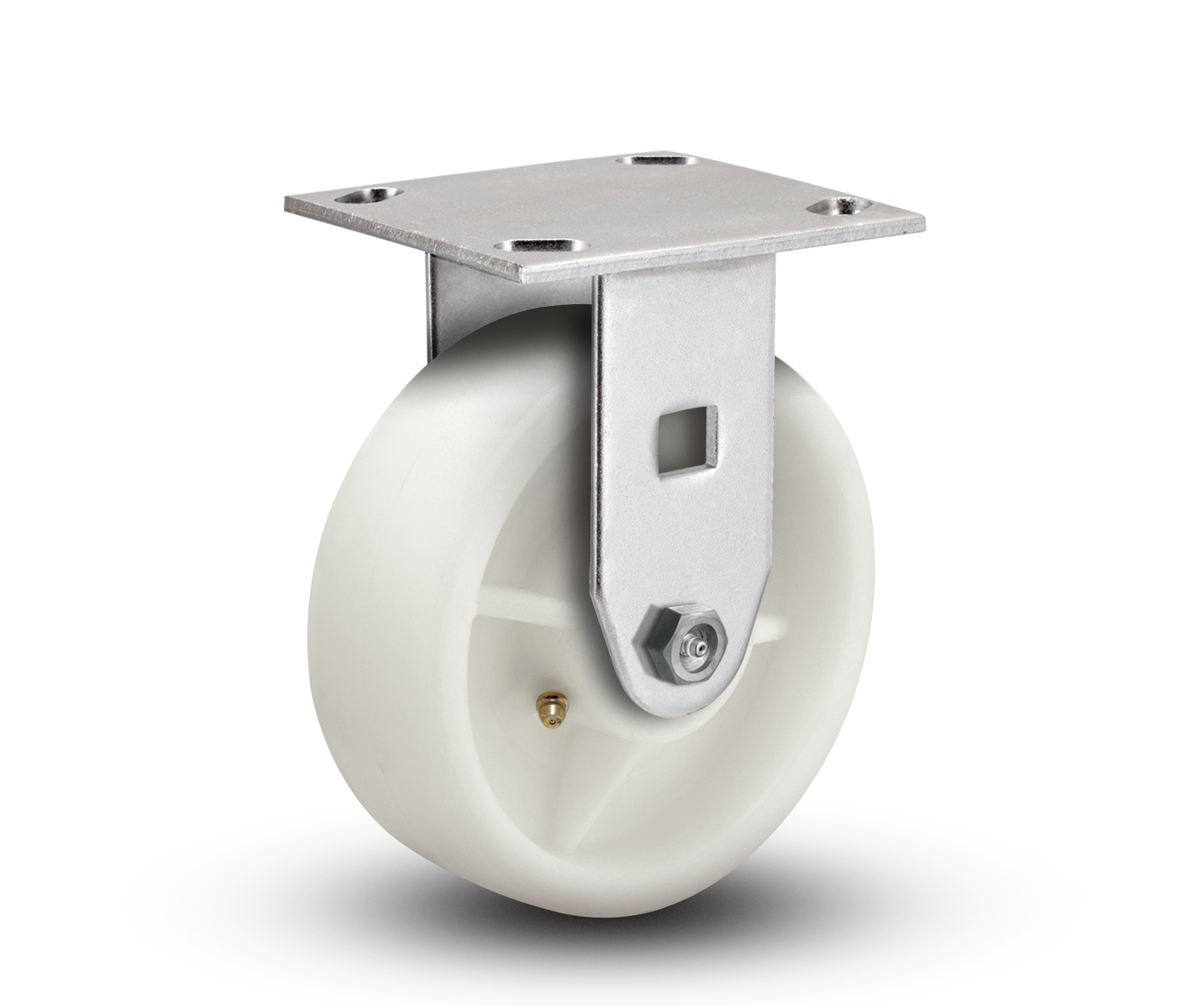 E-Line Stainless 2 Inch Wide White Nylon Wheel Casters