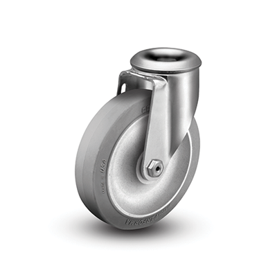 Colson Swivel Stem Caster with 2" Gray Non-Marking Wheel and 3/8" Threaded Stem 